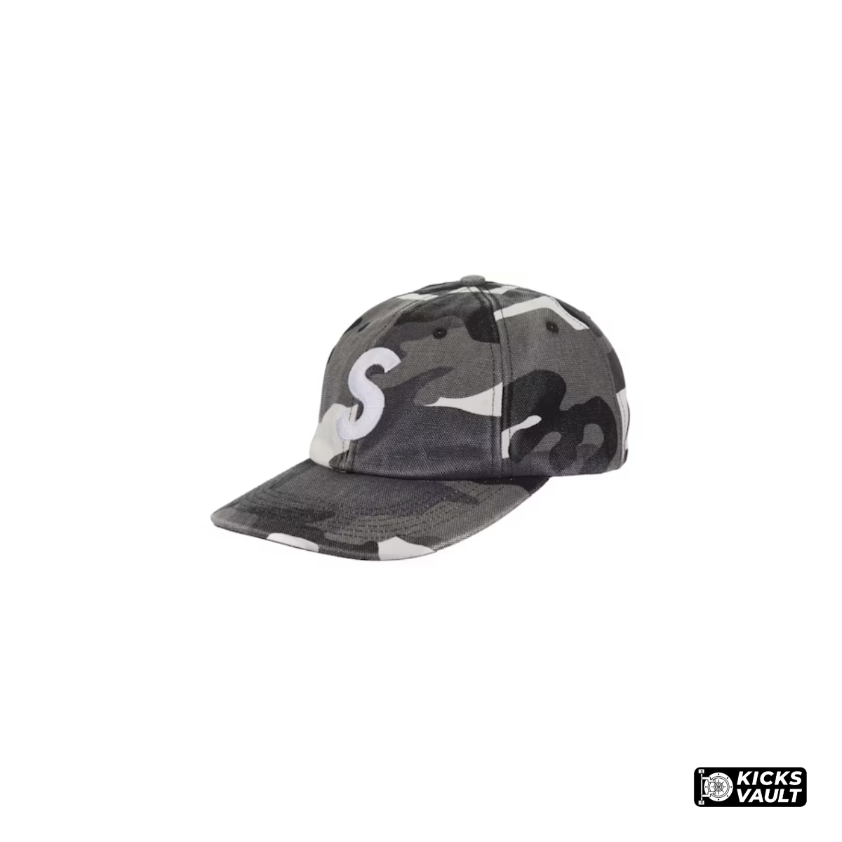 Supreme Pigment Coated Canvas S Logo 6-Panel Snow Camo
