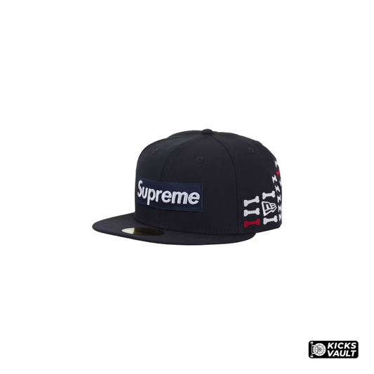 Supreme Bones Box Logo New Era Navy