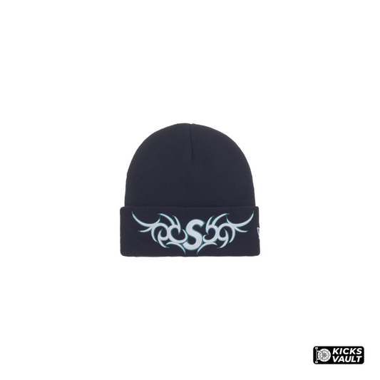 Supreme New Era Tribal S Logo Beanie Navy