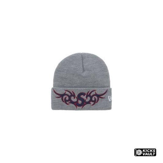 Supreme New Era Tribal S Logo Beanie Heather Grey