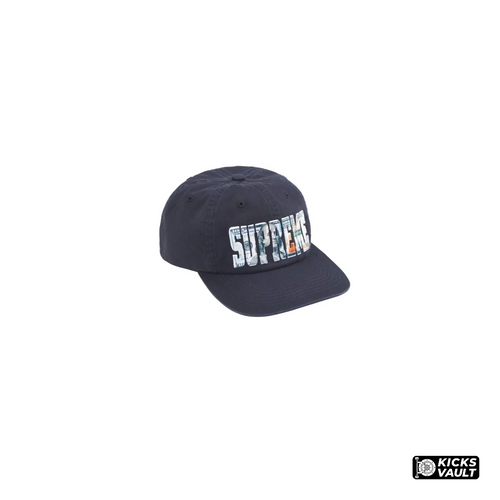 Supreme Embroidered Money Logo Cap 6-Panel Navy