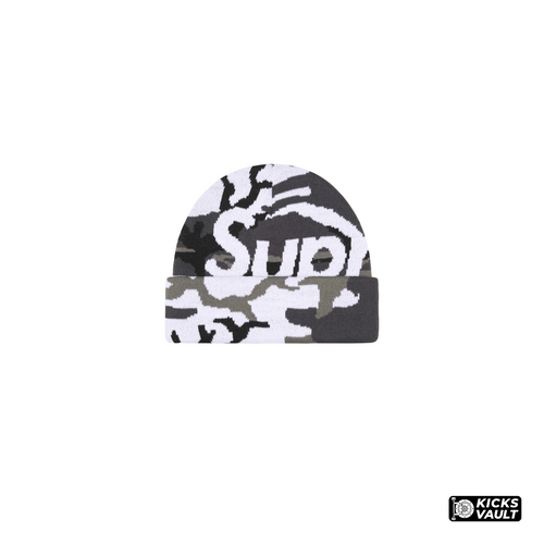 Supreme Camo Big Logo Beanie Snow Camo