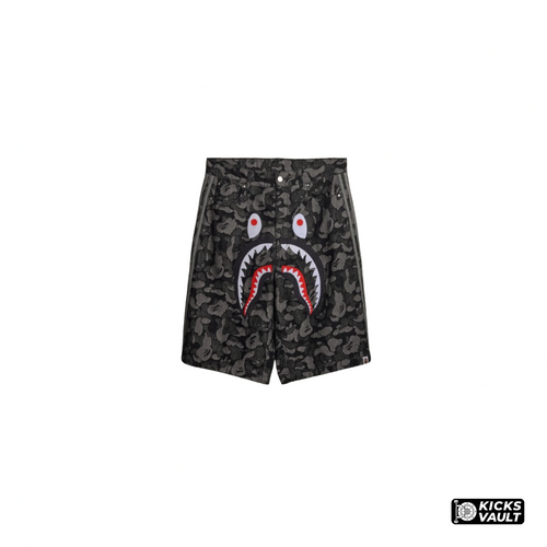 Adidas Bape Camo Jacquard Shark Denim Jorts Black