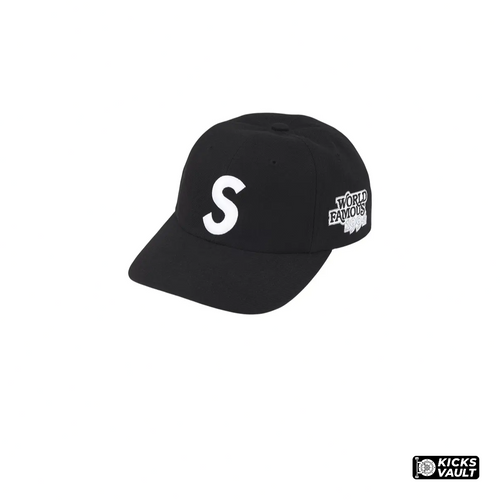 Supreme World Famous S Logo 6-Panel Black