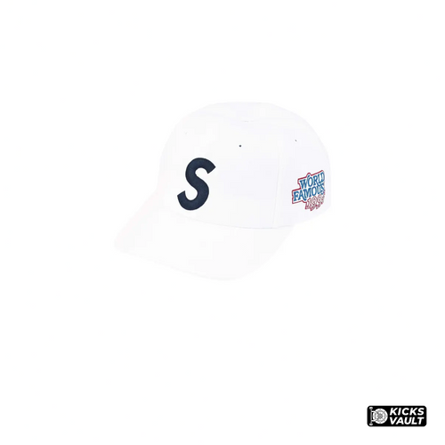 Supreme World Famous S Logo 6-Panel White